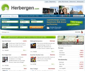 herbergen.com: Herbergen.com - 30 000 Jugendherbergen in Europa und der Welt.
Buchen Sie guenstige Jugendherbergen oder Hostels - Handyversion, Karten und Bewertungen. Die beste Buchungssuchmaschine der Welt!!!