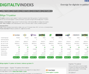 digitaltvindeks.dk: Billige TV-pakker, TV-pakke Priser For Parabol, Antenne, Web & Kabel - DigitalTVindeks
Digitalt TV-pakker, Billige TV-pakker, sammenligning af digital-TV priser, Kabel-TV og Parabol-TV udbydere i Danmark