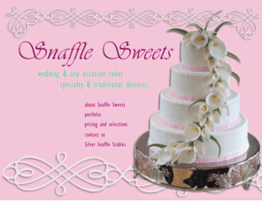 snafflesweets.com: Snaffle Sweets : Cakes & Desserts
Snaffle Sweets creates cakes for your Vermont wedding or birthday, as well as decorated cakes and traditional desserts for all occasions. Check out our portfolio!