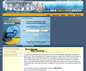 hwhs5.com: Hughes Web Hosting
Web site hosting, e-commerce solutions and domain name registration from Hughes Web Hosting.