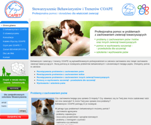 behawioryscicoape.pl: Behawioryści COAPE - Terapia Zachowania Zwierząt Towarzyszących
Behawioryści COAPE - pomoc w trudnościach z zachowaniem psów i kotów,terapia zachowania zwierząt towarzyszących, psychologia zwierząt