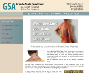 granitestatepain.com: Granite State Pain Clinic - Home Page
Pain nashua. Pain NH.