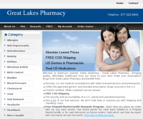 greatlakespharmacy.net: Great Lakes Pharmacy :: Lowest Priced Real US Medications, US Doctors and Pharmacists, and FREE Overnight Shipping
