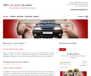 lesautosducoeur.com: SITE OFFICIEL DES AUTOS DU COEUR : Pour donner et recevoir une voiture
Faites don de votre voiture ou véhicule utilitaire aux Autos du Coeur: nous remettons ce véhicule en état et le donnons aux plus défavorisés.