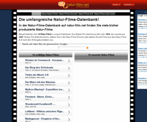 natur-film.net: natur-film.net - Die Umfangreiche Natur-Filme-Datenbank
Umfangreiche Film-Datenbank für Natur-Filme