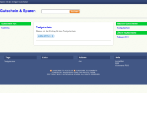 gutscheinsparen.de: Sparen mit den richtigen Gutscheinen » Gutschein & Sparen
Testgutschein