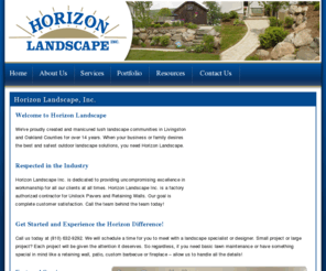 horizonlandscapeinc.com: Horizon Landscape, Inc. of Hartland, Michigan
Horizon Landscape, Inc. of Hartland, Michigan is a full service landscape design/construction and maintenance firm servicing the Livingston and Oakland Counties.