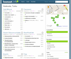 lounaat.info: lounaat.info - Keskusta - Turku
Lounaat.info:sta löydät helposti sinua lähellä olevat lounasravintolat ja ruokalistat.