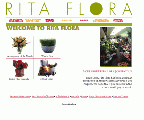 ritaflora.com: Welcome to RitaFlora Online
Information about Rita Flora flower and gift shop.