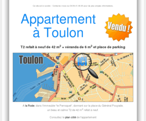 toulon-appartement.com: Appartement à la Rode (Toulon) à vendre
Appartement T2 à la Rode (Toulon) à vendre avec véranda et place de parking