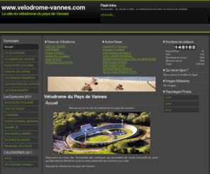 velodrome-vannes.com: Vélodrome du Pays de Vannes
Vélodrome du Pays de Vannes - Informations, Courses sur Piste, Résulats, Reportages Photos.