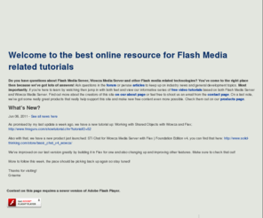 fmsguru.com: FMSGuru.com : Flash Media Server Video Tutorials and Wowza Media Server Video Tutorials, Forum and Articles for the Flash Community
