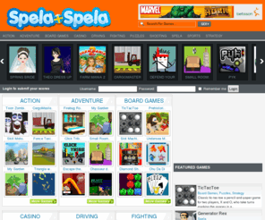 spela-spela.com: Spela Spel, spela mario, spela tetris, spela gratis onlinespel!
Actionspel, äventyrsspel, pusselspel, racingspel, barnspel, sportspel, spel för flera spelare och mycket mer. Varje dag ett nytt spel!