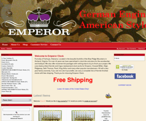 abcsportinggoods.net: Emperor Clock, LLC
Internet Clock sales. Factory Direct Sales. Close outs. Clock Kits. Suspension Springs. Movements. Parts.  Manuals. Wood Kits. Clock Oil. Clock Plans. catalog. Urgos. Hermle.