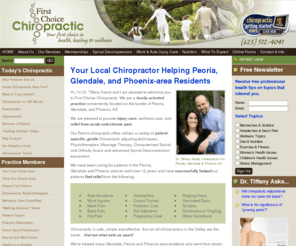 firstchoicechiroaz.com: Peoria Chiropractor For Glendale AZ | First Choice Chiropractic
Peoria Chiropractor, Dr Tiffany Harris helps those in Peoria and Glendale, AZ suffering from back pain, neck pain, headaches, sciatica, herniated discs and more.  Dr Harris provides exceptional treatment for Peoria, Glendale and Phoenix residents and would like to help you. Call Dr. Tiffany Harris at First Choice Chiropractic today: (623) 512 4041