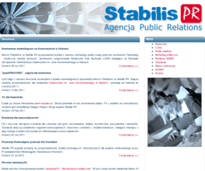 stabilis.pl: Stabilis PR - Agencja Public Relations
Agencja Public Relations Stabilis PR - pr, szkolenia, media relations, event, marketing polityczny, corporate identity, strony www, reklama, public affairs, imprezy itp.