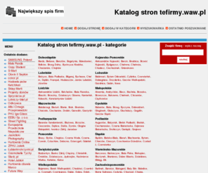 tefirmy.waw.pl: Darmowy Katalog Stron - www.tefirmy.waw.pl
Wielkopolskie