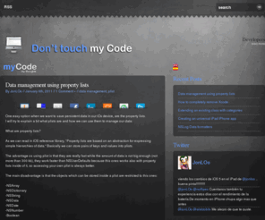 donttouchmycode.com: Dont touch my code
iOs development web, with xcode and objective c tips how to and tutorials