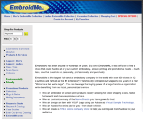 embroidme-ranchocucamonga.com: EmbroidMe
Promotional products, advertising specialties and business gifts. Shop our mall of products that can be imprinted with your company name & logo! Enter to win our drawing!