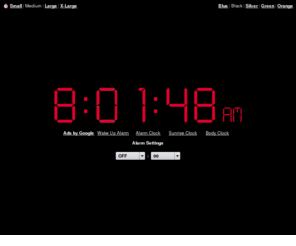 onlinealarmclocky.com: Online Alarm Clock
Online Alarm Clock - Free internet alarm clock displaying your computer time.