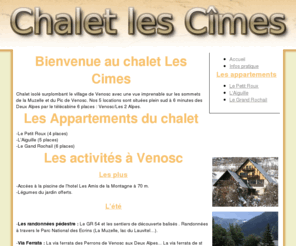 chalet-les-cimes.com: --Chalet les cîmes à Venosc--
Location en ligne de chalets et d'appartements de montagne sur les Deux Alpes, Venosc et Bourg d'Oisans.