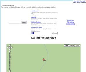 cointernetservice.com: Colorado Internet Services
Find internet service in Colorado with our free state-wide internet service company directory.