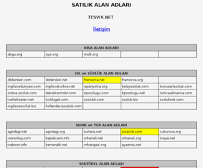 tesvik.net: TESVIK.NET - SATILIK ALAN ADLARI
tesvik.net