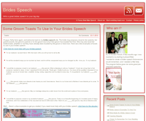 bridesspeech.net: Brides speech
Looking for help with your brides speech? I can help you on the way to a wedding speech to remember