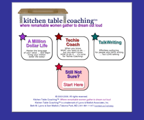 kitchentablecoaching.com: Kitchen Table Coaching: Master the Language of your Value, and start living your Million Dollar Life today!
Kitchen Table Coaching, Kitchen Table Coaching: Where remarkable women gather to dream out loud ... from technology coaching to mastering the language of your value ... there's something here for everyone.