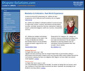 louiselamoth.com: Louise A. LaMothe: Dispute Solutions: Home
Mediation and dispute resolution services, internal investigations, expert witness and employee training.