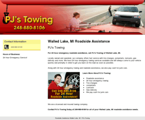 pjstowing.net: Roadside Assistance Walled Lake, MI - PJ's Towing
PJ's Towing provides 24 hour emergency towing services to Walled Lake, MI. Call 248-880-8106 for 24 hour roadside assistance!