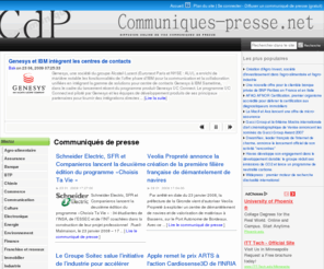 communiques-presse.net: Communiqués de presse
Diffusion de communiqué de presse en ligne en libre accès