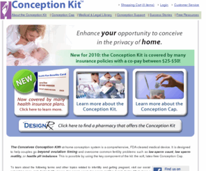 homebabykit.com: Conception Kit
The first and only FDA-cleared, at-home system designed to overcome common fertility issues such as low sperm count, low sperm motility, ovulation timing, and hostile pH. Now covered by many health insurance plans for a simple $25-$50 co-pay.