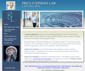 price-stephenslaw.com: Welcome to Price-Stephens Law Medical Malpractice Lawyer located in Vancouver, British Columbia, Canada
Price-Stephens Law was established to handle medical malpractice claims for people who have been injured as a result of poor care from a family doctor, specialist, hospital or other medical professional or institution