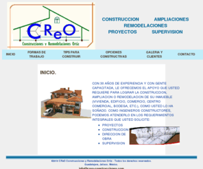 creo-construcciones.com: CREO - Soluciones Constructivas, Construccion, Comercial, industrial y habitacional.
        Remodelacion residencial, de casas, locales, hoteles, empresas e industrias. Guadalajara, Jalisco, Mexico.
CREO Construcciones y Remodelaciones Ortiz, ofrece soluciones constructivas, servicios de remodelacion
              y construccion de casas, comercial, industrial, habitacional, residencial, turistica, naves industriales y estructuras
              metalicas. Remodelaciones residenciales, casas, locales, hoteles, empresas e industrias.
              Guadalajara, Jalisco, Mexico.