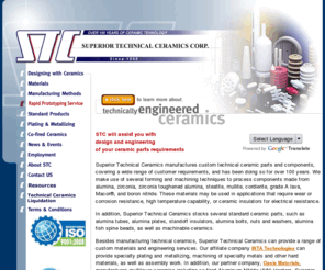 superiortechceramics.com: Superior Technical Ceramics Corp. for Ceramic Parts
STC has complete in-house capabilities to design, engineer, tool and manufacture technical ceramic parts to customer requirements.