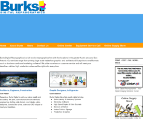 burksdigital.com: Burks Digital Reprographics | Fast, Friendly Service Since 1969
Burks is Austin & San Antonio’s Reprographic, Blueprint, Print, Architectural, Engineering, Drafting, Wide Format, Court Display, Copy, Color, and CAD Digital Imaging Solutions Center.