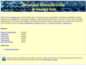 numrel.org: Numerical Relativity @ Georgia Tech
Group webpage