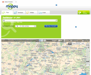 mappy.ch: Mappy - Mappy - plans, itinéraires, guide d'adresses en Europe
Services de plans, calcul d'itinéraires et guide d'adresses pour préparer vos déplacements en Europe sur Internet et sur Mobiles.