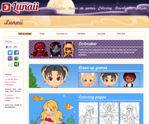 lunaii.net: Lunaii -  Dollmaker and dress up games
A dollmaker and flash dress up games website for kids. Also has coloring pages, free avatars, and tutorials. Flash games suitable for kids.