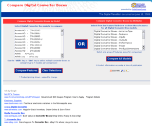 cecbcomparison.com: Digital Converter Box Comparison - Compare Government $40 Couponn Approved CECBs (