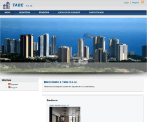 inmotabe.com: TABE  | S.L.U.
Tabe Inmobiliaria, locales en alquiler Benidorm, locales en alquiler, locales costa blanca, alquiler locales Alicante, alquiler locales la nucia