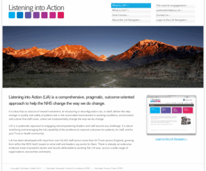 listeningintoaction.com: Optimise | What is LiA?
Our main approach focuses on connection people, collaborating to come up with powerful ideas and engendering a sense of common ownership to deliver better outcomes for our patients, our staff and our organisations.
