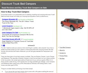 truckbedcampers.net: Truck Bed Campers under $50
Find the best price Truck Bed Campers under $50 dollars. Today, you can buy Truck Bed Campers on sale with free shipping from our suppliers.
