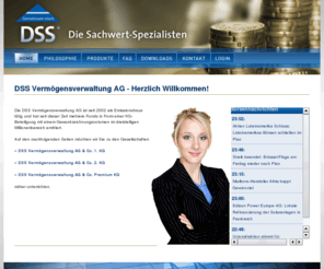 xn--dss-vermgensverwaltung-1hc.com: DSS Vermögensverwaltung AG - Unternehmensbeteiligung - private Vermögensberatung - Vermögensplanung
DSS Vermögensverwaltung AG - Die Sachwertspezialisten. Ihr Partner wenn es um Anlagestrategie , private Vermögensberatung oder Anlagemöglichkeiten geht.