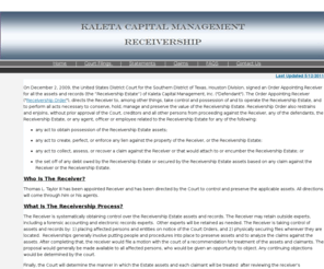 kcmreceivership.com: Kaleta Capital Management Receivership
Kaleta Capital Management Receivership