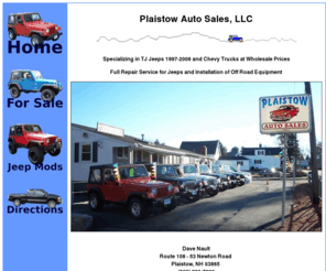 plaistowautosales.com: Used Cars, Trucks & Jeeps - Plaistow Auto Sales
Used Vehicles. We sell all types, including repairables, 
at wholesale prices from our location in Plaistow, New Hampshire