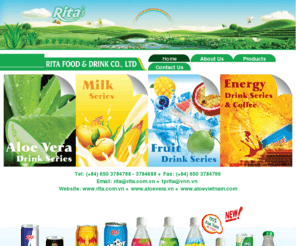 aloevera.vn: :: RITA FOOD & DRINK CO.,LTD - Aloe Vera juice, , Manufacturer
Nuoc uong tu Aloe nguyen chat, Thuc pham dinh duong tu Aloe nguyen chat