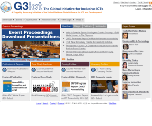 g3ict.net: G3ict: The Global Initiative for Inclusive ICTs
G3ict is dedicated to promoting the Digital Accessibility Agenda worldwide.