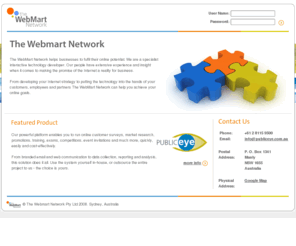webmart.com.au: Online Surveys, Online Market Research, Trade Promotions, Event Registration - PUBLICeye
PUBLICeye -  - Online Surveys, Market Research, Trade Promotions